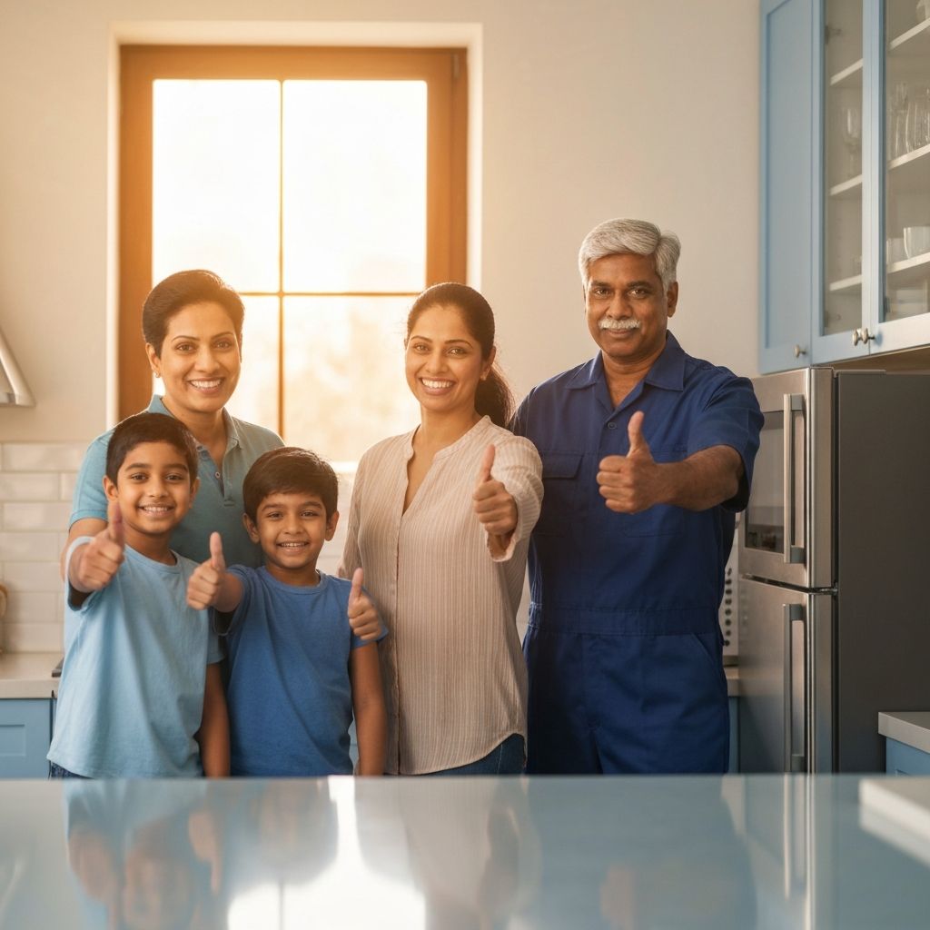 Happy customers with repaired appliances